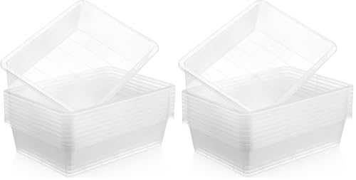 Hoteam 20 Pack Flat Bins Paper Trays,Clear,13.78 X 9.84 X 3.15 Inch - color: Clear, size: 13.78 x 9.84 x 3.15 Inch (Pack of 2)