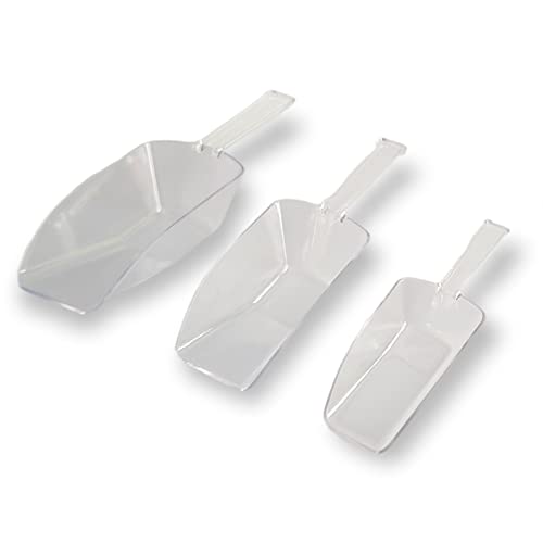 Handy Housewares 3 Piece Clear Plastic Kitchen Scoop Set - Nesting Sugar Scoop Set for Cereal, Oatmeal, Coffee, Powder (1 Set) - size: 1 Set