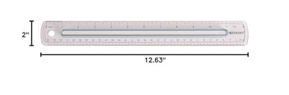 Westcott Finger Grip Ruler, Back-to-School, Smoke Gray, School Supplies, Classroom Supplies, 12-Inch - size: Single