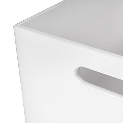 Creative Deco XXL White Wooden Crate Nesting Crate Handles - color: White, size: XXL