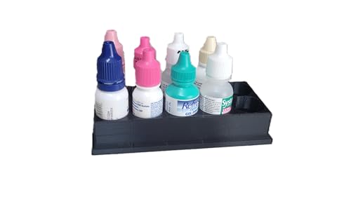 Znet3D Eye Drop Bottles Organizer & Storage – 10-Slot Holder (Black) - color: Black