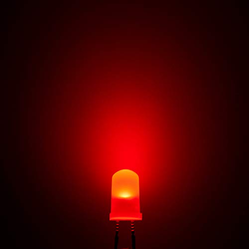 CHANZON 100 pcs 5mm Red Diffused LED Diode Lights(DC 3V 20mA) - color: C) White-red (100pcs)