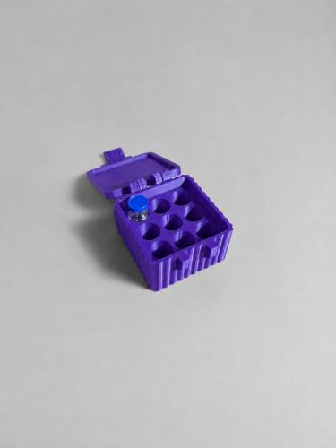 Peptide Case for Fridge, Vial Storage Box Holds 9 Vials 2ml 3ml, Purple - color: Purple