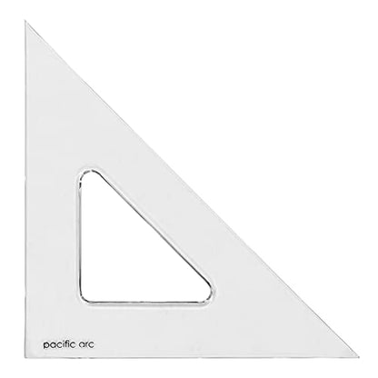 Pacific Arc's Scholastic Triangle - 4 inch - Clear - 45/90 Angle - Plain Edge - Polystyrene - Technical Drawing Tools, Drafting, Architect and Engineering. - style: 4 inch, 45/90