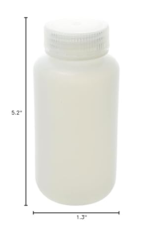 United Scientific HDPE Sample Bottles with Lids, 250ml, Wide Mouth, 12-Pack - size: 8 oz (Pack of 12)