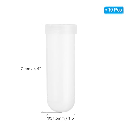 PATIKIL 100ML Plastic Centrifuge Tubes, 10 Pcs Round Bottom Centrifuge Tube with Screw Caps and Graduated Marks Writing Area for Laboratory Liquid, Clear