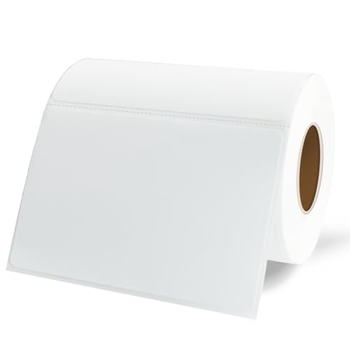 Name Tag Stickers,3.5" x 2.25" White Labels,Waterproof/Oil/Tear Resistant/Ink Won't Smudge (260pcs,1 Roll) - style: Blank border
