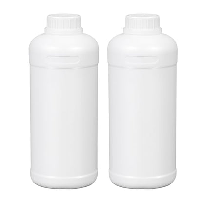 32oz/1000ml Plastic Food Grade Storage Bottles, Wide Mouth HDPE Chemical Reagent Sample Bottle Liquid Containers with Sealed Caps (White, 2 Pcs) - color: White, size: 32 Ounces