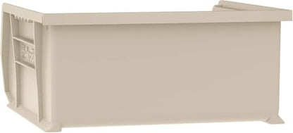 Akro-Mils 30235 AkroBins Plastic Hanging Stackable Storage Organizer Bin, 11-Inch x 11-Inch x 5-Inch, Stone, 6-Pack - color: Stone