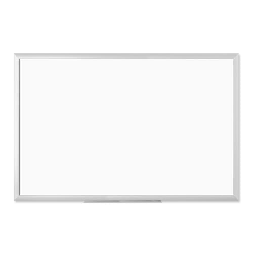 U Brands Magnetic Whiteboard, 36" x 24", Wall Mounted Dry Erase Board with Silver Aluminum Frame, White Board for Home, Office, Classroom - size: 23"W x 35"H
