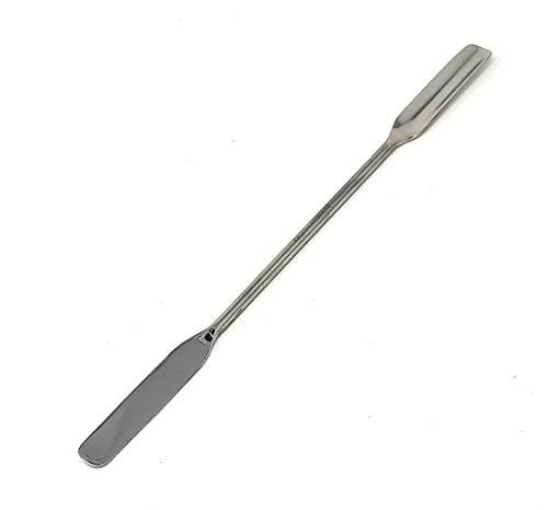 Stainless Steel Double Ended Micro Lab Scoop Spoon Half Rounded & Flat End Spatula Sampler (7 INCH) - size: 7 INCH