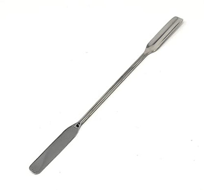 Stainless Steel Double Ended Micro Lab Scoop Spoon Half Rounded & Flat End Spatula Sampler (7 INCH) - size: 7 INCH