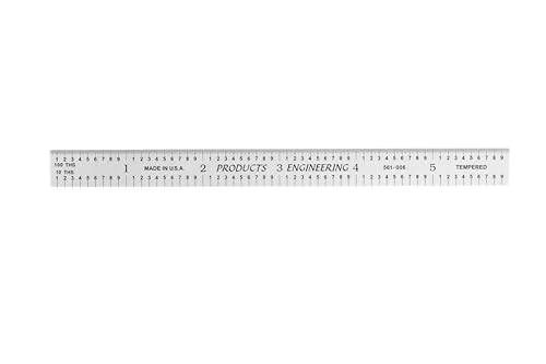 PEC Tools 6"/150mm Steel Rule, Slim & Flexible, Made in USA - color: Flexible, size: 6"/150mm