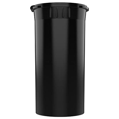 Dragon Chewer 13 Dram CR Plastic Packaging Pop Top Containers - Child Resistant Travel Holder Vial Bottles - 315 qty (Black) - color: Black