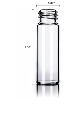144 PCS, 17mm X 60mm [2 Dram, 8ml] Clear Glass Vials with Plastic Cone Liner Cap