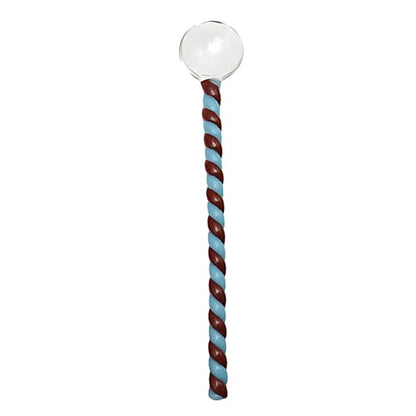 Glass Spoons for Coffee Small Fancy Teaspoons 6.7 inch Glass Stirring Spoon Rod Heat Resistant Coffee Stirrers Ice Tea Spoon Glass Mixing Spoon for Tea SugarHome Bar Party (Blue Brown) - color: Blue Brown