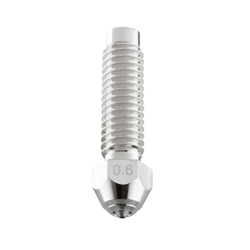 Tungsten Carbide Nozzle 0.6mm for Elegoo Centauri Carbon/CC/CC2 3D Printer Extruder Hotend Kit, High Thermal Conductivity Abrasion Resistance for Precision Additive Manufacturing - size: Tungsten Carbide, style: 0.6mm