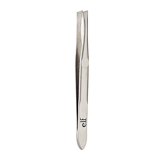 e.l.f., Slant Tweezer, Professional Quality Stainless Steel, Provides a Strong Grip, Removes Hairs Accurately, Shapes, Defines, Easy To Use, Ergonomically-Designed (Pack of 2) - size: 1 Count ( pack of 2)