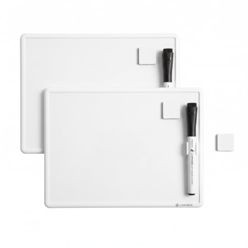 U Brands Magnetic Square Dry Erase Board, 14 x 14 Inches, Frameless (460U00-04) (Pack of 2) - color: White, size: 14"W x 14"H (Pack of 2), style: Dry Erase