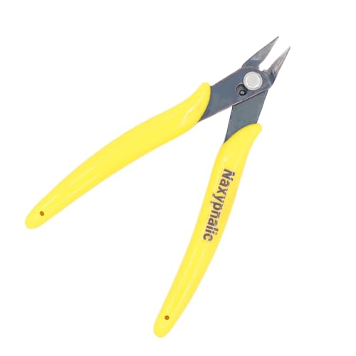 5 Inch Micro Wire Cutter, High-Carbon Steel Flush Side Cutter | Spring-Loaded Ergonomic TPR Grip, 16 AWG Precision Cutter for Electronics, Jewelry Making, Model Building