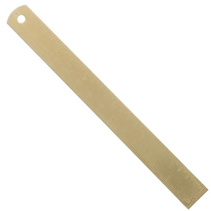 TEHAUX Brass Ruler Drawing Tool Multi-Functional Measuring Ruler for Students Architects Engineers Artists Portable Drafting and Design Tool 6.5×0.67×0.04 inch