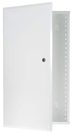On-Q 20" Structured Media Enclosure with Hinged Cover Lock, Glossy White, Surface or Flush Mount - size: 20 inch