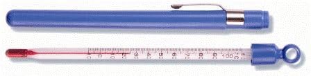 Sper Scientific 738750 Pocket Thermometer -40~50ºC (Box of 12) - Portable & Accurate Temperature Measurement with Safe Red Alcohol-Filled, Total Immersion - Comes with Blue Plastic Holder - 2 Pack - size: 2 Pack