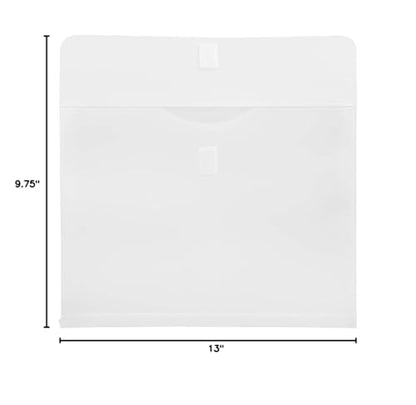 JAM PAPER Plastic Expansion Envelopes with Hook & Loop Closure - Letter Booklet - 9 3/4 x 13 with 1 Inch Expansion - White - 12/Pack - color: White, size: 1" Expansion