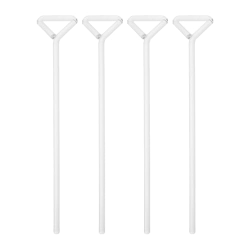 Veemoon Glass Cell Spreader Rods, 4pcs Labs Transparent Coating Rods Petri Dish Coating Bars Professional Reusable Cell Diffuser Bars - Smooth Edges Anti-Scratch Agar - Science Lab Experiment Tools