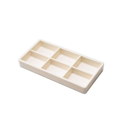 AmeiCan Goods 2/Pcs Dental Autoclavable Cabiet Tay #20 Plastic 6 Compartment Organizer Tray to Organize disc, Wheels, Stones and ect. 8"L x 4"W x 1"H (White) - color: White