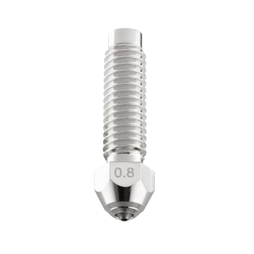 Tungsten Carbide Nozzle 0.8mm for Elegoo Centauri Carbon/CC/CC2 3D Printer Extruder Hotend Kit, High Thermal Conductivity Abrasion Resistance for Precision Additive Manufacturing - size: Tungsten Carbide, style: 0.8mm