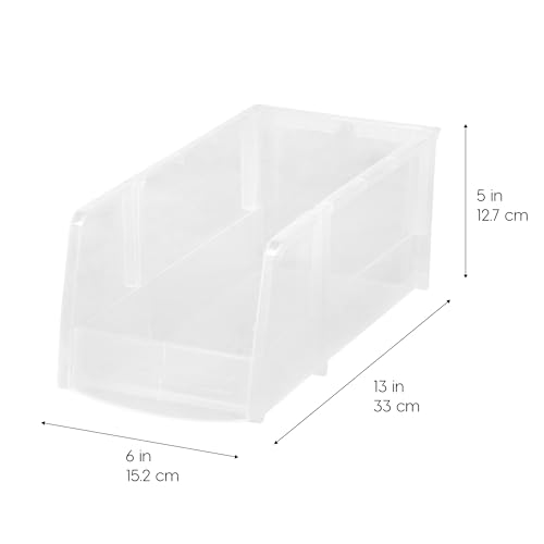 IRIS USA 4-Pack, Large Plastic Stackable Storage Bin Organizer, Clear - color: Clear, size: Large - 4 Pack