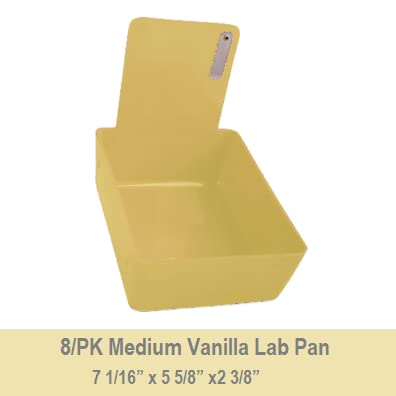 8/Pk Medium Medical Pro Lab Pan Dental Working Lab Pan Plastic with Stainless Steel Clip (Vanilla) - color: Vanilla