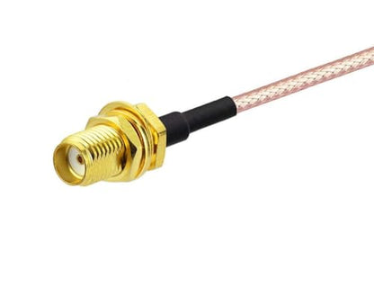 2PCS DHT Electronics RF coaxial Coax Cable Assembly SMA Female to MCX Male Right Angle 6''