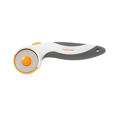 Fiskars 45mm Curved Stick Titanium Rotary Cutter for Fabric & Sewing - color: White, size: 45mm