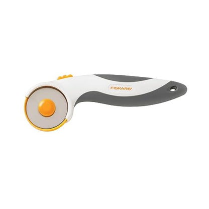 Fiskars 45mm Curved Stick Titanium Rotary Cutter for Fabric & Sewing - color: White, size: 45mm