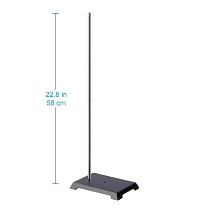 stonylab Lab Stand, 8 x 5 inch Cast Iron Support Ring Stand with 22.44 inch Rod for Laboratory