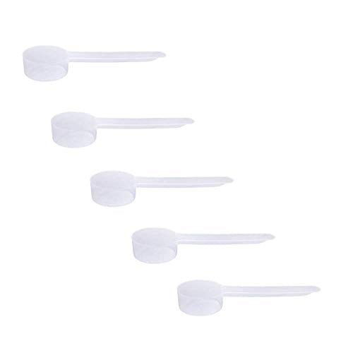 Plastic Measuring Scoop, 2 Teaspoon (11 cc | 11 mL) Long Handle Spoons for Powders, Granules, Coffee, Pet Food, Baking Supplies, Protein and Other Dry Goods, BPA Free (Set of 5) - size: 11 cc | 2 teaspoon | 11 mL