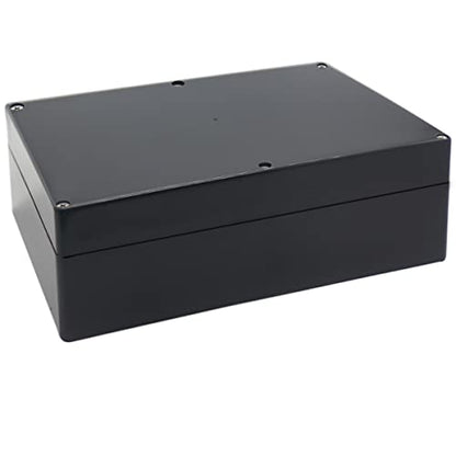 Watertight Junction Box, IP67 Waterproof Project Box Durable ABS Plastic Electronic Enclosure Case for DIY Electrical Project Black 10.35" x 7.17" x 3.74"(263 x 182 x 95 mm) - size: 10.35" x 7.17" x 3.74"