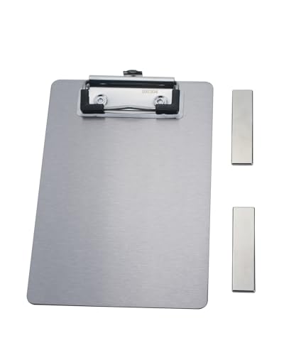 4×6 Stainless Steel Magnetic Clipboards,Mini Metal Clipboard with 304 Low Profile Clip,Black Board for Fridge,Cooking Recipe Splints,Message Board (4.3"x6.5") - style: 4.3"x6.5"