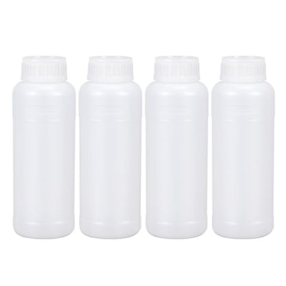 16 oz Leakproof HDPE Wide Mouth Bottles, Food Grade Translucent Plastic Storage Bottles with Sealed Caps, 4 Pack - color: Translucent, size: 16 Ounces