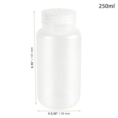 30 PCS Plastic Sample Bottles, 8oz 250 ml Laboratory Grade Wide Mouth Reagent Bottles Water Sample Bottle with Screw Caps for Laboratory, Liquids