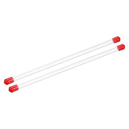 PATIKIL Clear Rigid Tube Round Plastic Tubing with Red Rubber Caps Polycarbonate Water Pipe, 305mm/ 12 Inch Length, 4mmx6mm/0.16"x0.23", 2 Set - color: Red,Clear, size: 0.16"x0.23"