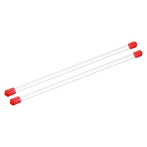 PATIKIL Clear Rigid Tube Round Plastic Tubing with Red Rubber Caps Polycarbonate Water Pipe, 305mm/ 12 Inch Length, 4mmx6mm/0.16"x0.23", 2 Set - color: Red,Clear, size: 0.16"x0.23"