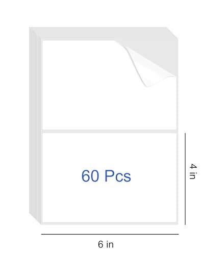 60 Pcs Labels for Storage Bins, 6 x 4 Inch Matte White Box Labels - size: 4''x6'' 60 Pcs