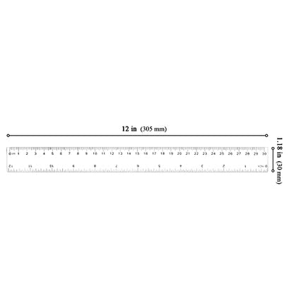 KEILEOHO 200 Pack 12 Inch Clear Plastic Ruler, Bulk Standard/Metric Straight Rulers, Transparent Rulers Measuring Tool for Classroom, Home, Office, Craft Room