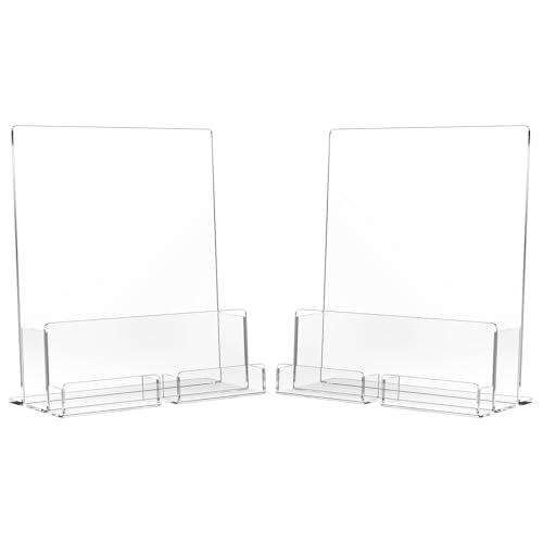 HIIMIEI Brochure and Business Card Holder: Acrylic Flyer Holder 8.5 x 11 - size: 8.5x11
