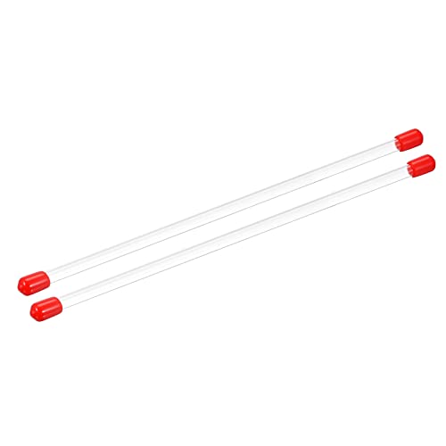 PATIKIL Clear Rigid Tube Round Plastic Tubing with Red Rubber Caps Polycarbonate Water Pipe, 305mm/ 12 Inch Length, 4mmx5mm/0.16"x0.2", 2 Set - color: Red,Clear, size: 0.16"x0.2"