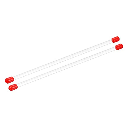 PATIKIL Clear Rigid Tube Round Plastic Tubing with Red Rubber Caps Polycarbonate Water Pipe, 305mm/ 12 Inch Length, 4mmx5mm/0.16"x0.2", 2 Set - color: Red,Clear, size: 0.16"x0.2"