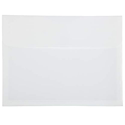 JAM PAPER Plastic Expansion Envelopes with Hook & Loop Closure - Letter Booklet - 9 3/4 x 13 with 1 Inch Expansion - White - 12/Pack - color: White, size: 1" Expansion